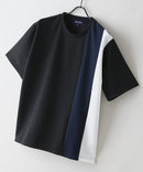 【BLUE STANDARD/ブルースタンダード】ドライリップル 切り替えデザインTシャツ 吸水速乾 ストレッチ イージーケア さらさら快適 カットソー