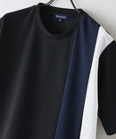 【BLUE STANDARD/ブルースタンダード】ドライリップル 切り替えデザインTシャツ 吸水速乾 ストレッチ イージーケア さらさら快適 カットソー