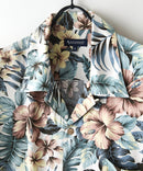 レーヨン 総柄プリント シャツ アロハ 接触冷感 レーヨン100％【BLUE STANDARD/ブルースタンダード】