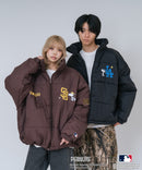 【PEANUTS/ピーナッツ】【ユニセックスデザイン リンクコーデ・カップルコーデにも◎】MLB×PEANUTS パファージャケット ブルゾン 中綿ジャケット オーバーサイズ スタンドネック 保温 ドジャース ヤンキース パドレス ❘ジーンズメイト公式オンラインショップ