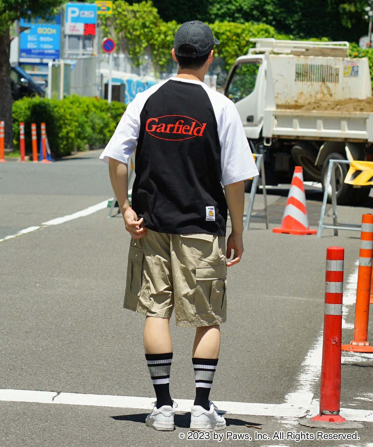 Garfield】 ガーフィールド コラボ ラグラン Tシャツ Y2K ストリート