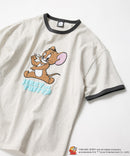 TOM AND JERRY トムとジェリー Tシャツ オリジナルデザイン ジェリー タフィー ドロップショルダー ビッグシルエット ユニセックス キャラクター オフホワイトA柄 ❘ジーンズメイト公式オンラインショップ