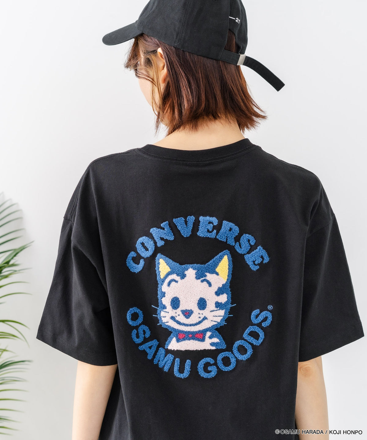 CONVERSE/コンバース】CONVERSE×OSAMUGOODS 天竺 CAT サガラ刺繍Tシャツ