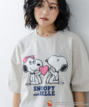 【PEANUTS /ピーナッツ】 オリジナルデザイン 刺繍 Tシャツ スヌーピー  ベル ドロップショルダー ビッグシルエット ユニセックス キャラクター