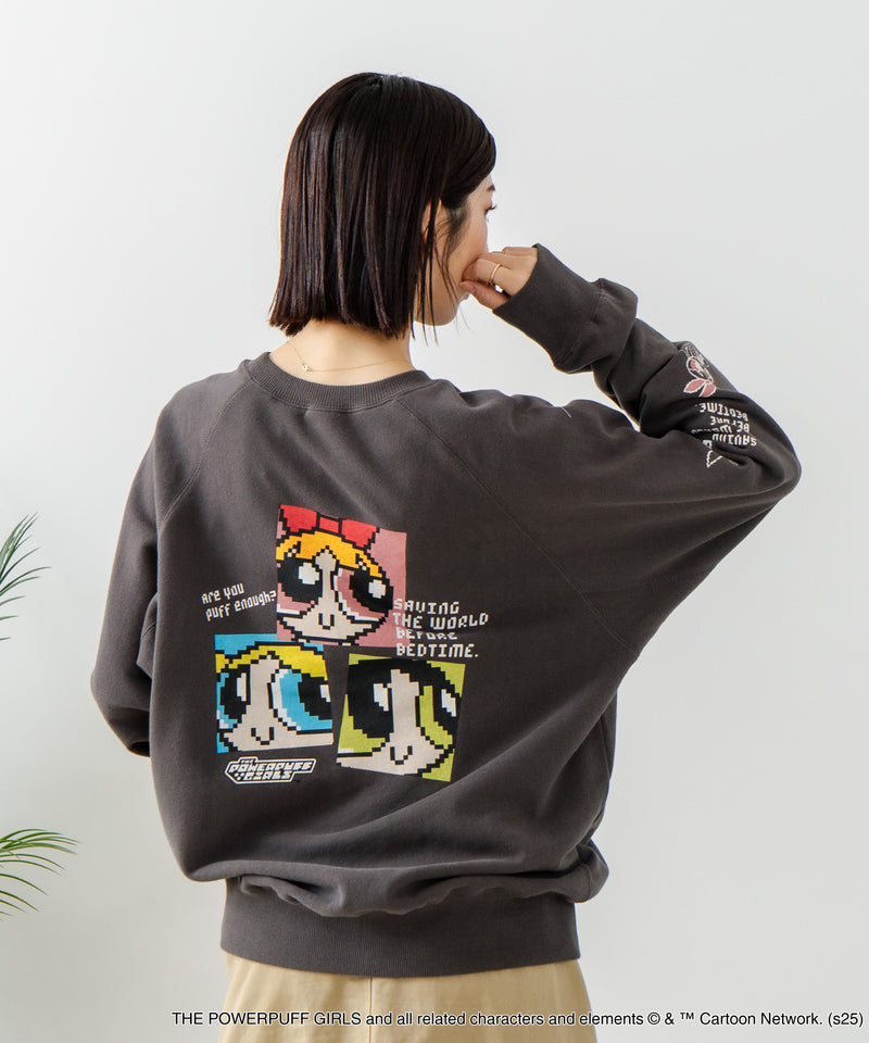 【DISCUS×THE POWERPUFF GIRLS】キャラクタープリントスウェットトレーナー メンズ レディース ユニセックス