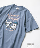 【PEANUTS/ピーナッツ】 オリジナルデザイン Tシャツ スヌーピー オラフ ベル ドロップショルダー ビッグシルエット ユニセックス ブルーグレーA柄 ❘ジーンズメイト公式オンラインショップ