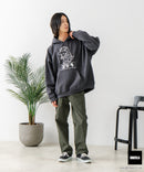 【GODZILLA/ゴジラ】ゴジラ キングギドラ オリジナルデザイン ビッグシルエット 裏起毛 プルオーバーパーカー フーディー ドロップショルダー オーバーサイズ