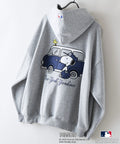 【PEANUTS/ピーナッツ】【ユニセックスデザインでリンクコーデにも◎】MLB×PEANUTS 裏起毛ジップパーカー 保温 キャラクター ドジャース ヤンキース ホワイトソックス