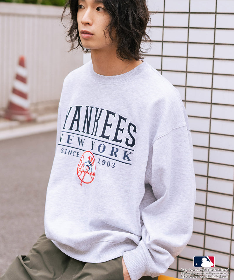 【MLB/メジャーリーグベースボール】 裏起毛 レトロロゴ クルーネックトレーナー スウェット