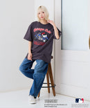 【PEANUTS×MLB】オリジナルデザインTシャツ 刺繍 ドロップショルダー ユニセックス