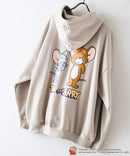 【TOM and JERRY/トムとジェリー】【ユニセックスデザインでリンクコーデにも◎】裏起毛プルオーバーパーカー フーディ 保温 カジュアル キャラクター トム ジェリー タフィー サカナ
