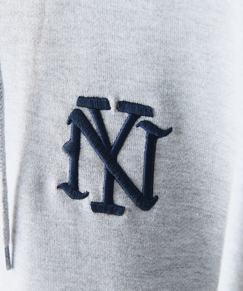 【SAVIER：サビアー】NY ロゴ刺繍 ショート丈 フルジップパーカー 【セットアップ可能】