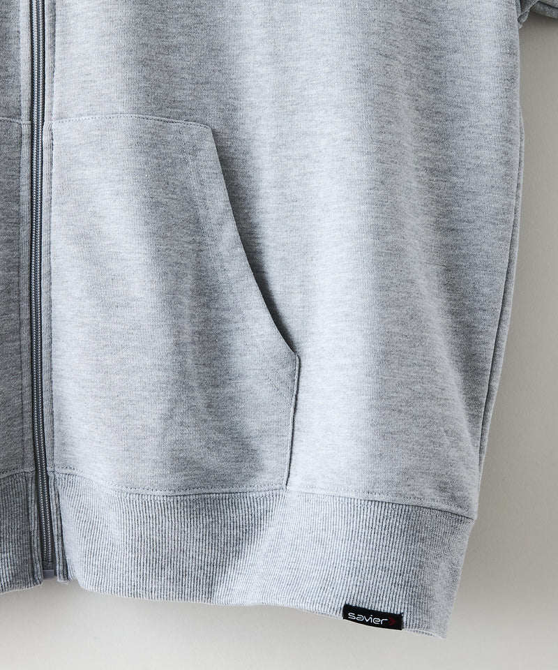 【SAVIER：サビアー】NY ロゴ刺繍 ショート丈 フルジップパーカー 【セットアップ可能】