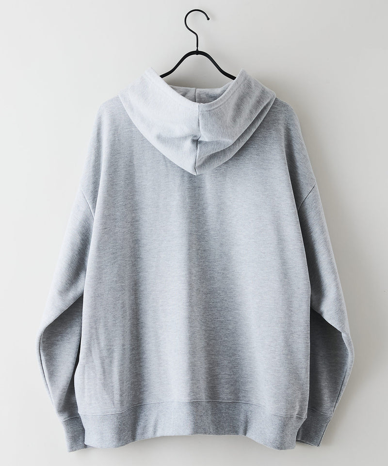 【SAVIER：サビアー】NY ロゴ刺繍 ショート丈 フルジップパーカー 【セットアップ可能】