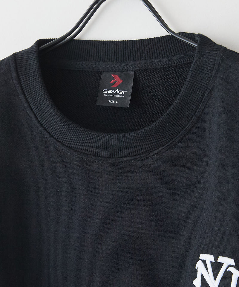 【SAVIER：サビアー】NY ロゴ刺繍 ルーズスウェット 【セットアップ可能】/NY Logo