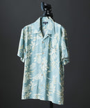 レーヨン 総柄プリント シャツ アロハ 接触冷感 レーヨン100％【BLUE STANDARD/ブルースタンダード】