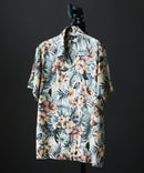 レーヨン 総柄プリント シャツ アロハ 接触冷感 レーヨン100％【BLUE STANDARD/ブルースタンダード】