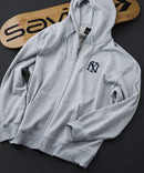 【SAVIER：サビアー】NY ロゴ刺繍 ショート丈 フルジップパーカー 【セットアップ可能】