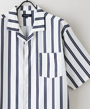 デオドラントドライ 吸水速乾 UVカット ストレッチ無地 ストライプ オープンカラーシャツ 開襟シャツ【BLUE STANDARD/ブルースタンダード】