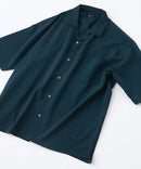 デオドラントドライ 吸水速乾 UVカット ストレッチ無地 ストライプ オープンカラーシャツ 開襟シャツ【BLUE STANDARD/ブルースタンダード】