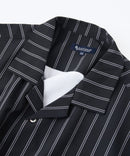 デオドラントドライ 吸水速乾 UVカット ストレッチ無地 ストライプ オープンカラーシャツ 開襟シャツ【BLUE STANDARD/ブルースタンダード】