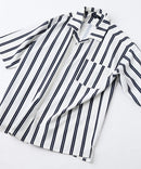 デオドラントドライ 吸水速乾 UVカット ストレッチ無地 ストライプ オープンカラーシャツ 開襟シャツ【BLUE STANDARD/ブルースタンダード】