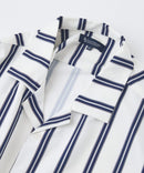 デオドラントドライ 吸水速乾 UVカット ストレッチ無地 ストライプ オープンカラーシャツ 開襟シャツ【BLUE STANDARD/ブルースタンダード】