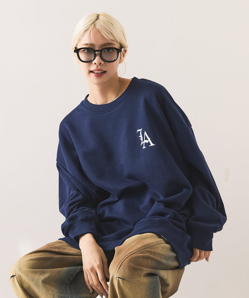 【SAVIER：サビアー】LA ロゴ刺繍 ルーズスウェット 【セットアップ可能】/ LA Logo