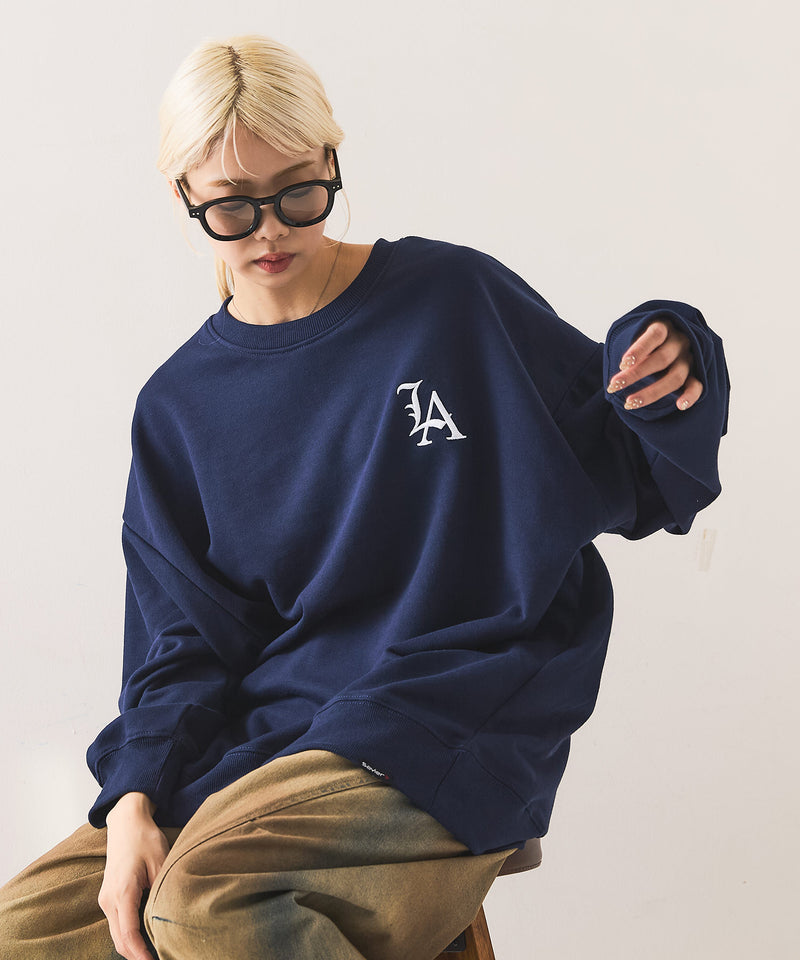 【SAVIER：サビアー】LA ロゴ刺繍 ルーズスウェット 【セットアップ可能】/ LA Logo