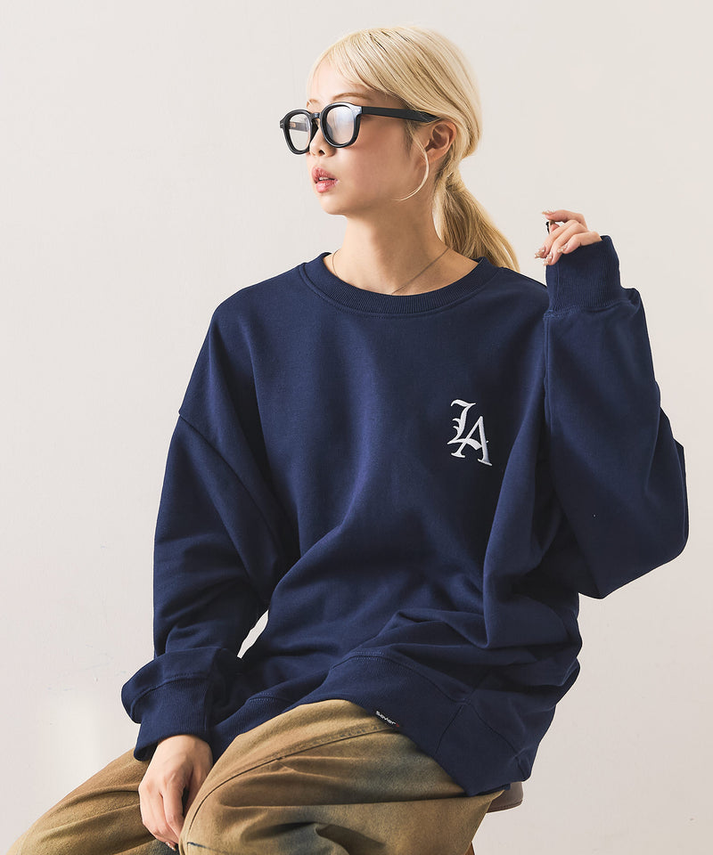 【SAVIER：サビアー】LA ロゴ刺繍 ルーズスウェット 【セットアップ可能】/ LA Logo