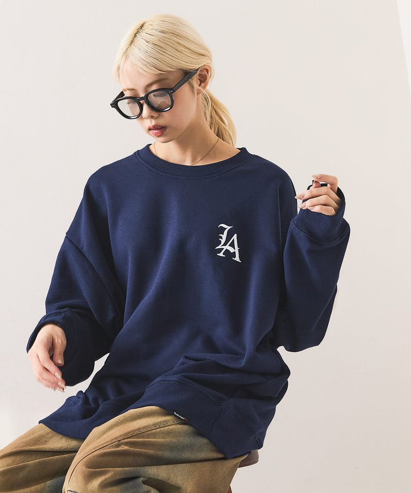 【SAVIER：サビアー】LA ロゴ刺繍 ルーズスウェット 【セットアップ可能】/ LA Logo