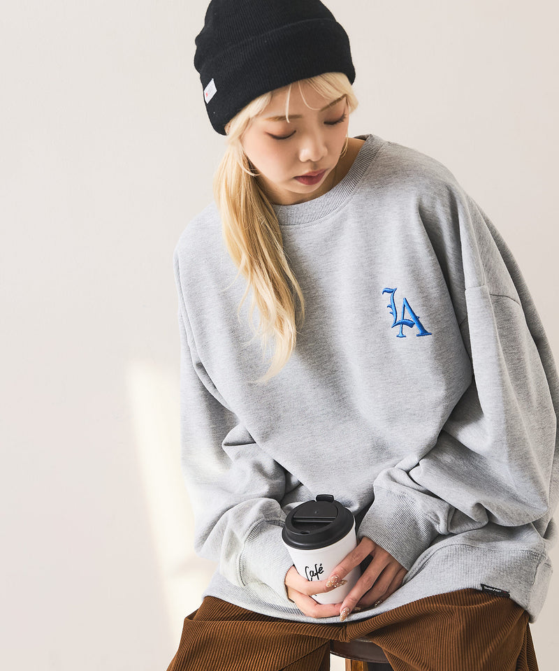 【SAVIER：サビアー】LA ロゴ刺繍 ルーズスウェット 【セットアップ可能】/ LA Logo