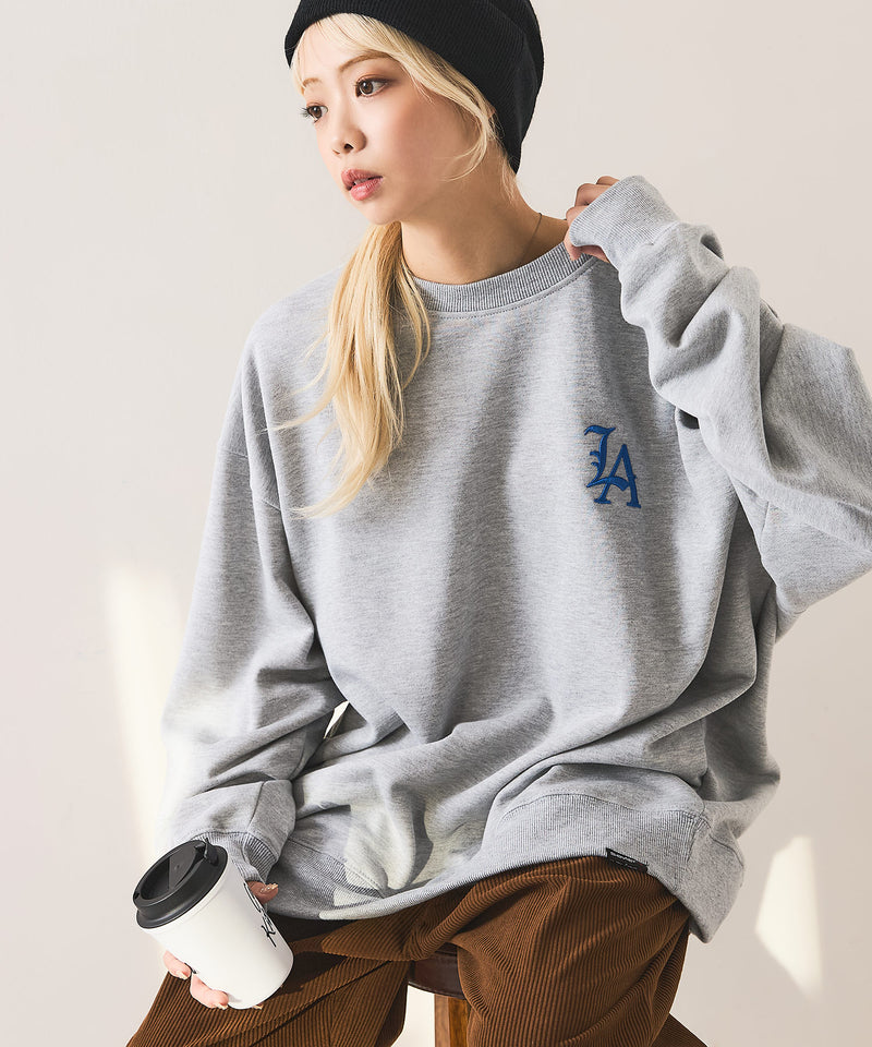 【SAVIER：サビアー】LA ロゴ刺繍 ルーズスウェット 【セットアップ可能】/ LA Logo