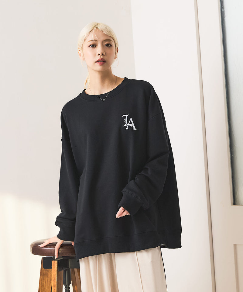 【SAVIER：サビアー】LA ロゴ刺繍 ルーズスウェット 【セットアップ可能】/ LA Logo