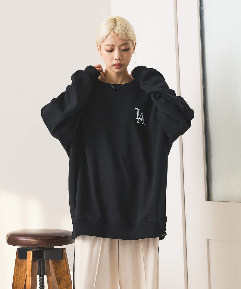 【SAVIER：サビアー】LA ロゴ刺繍 ルーズスウェット 【セットアップ可能】/ LA Logo