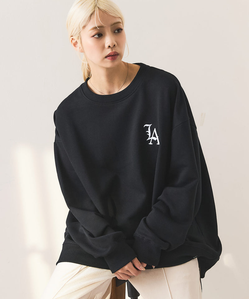 【SAVIER：サビアー】LA ロゴ刺繍 ルーズスウェット 【セットアップ可能】/ LA Logo
