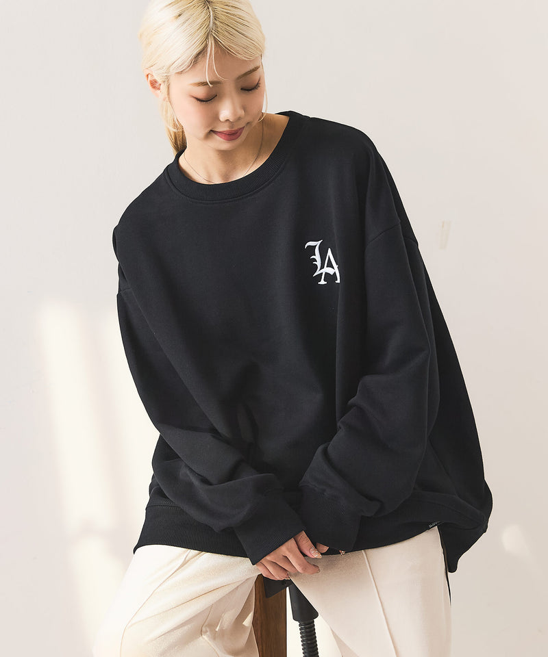 【SAVIER：サビアー】LA ロゴ刺繍 ルーズスウェット 【セットアップ可能】/ LA Logo