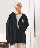 【SAVIER：サビアー】LA ロゴ刺繍 ショート丈 フルジップパーカー 【セットアップ可能】