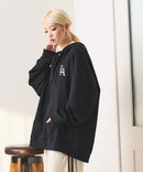 【SAVIER：サビアー】LA ロゴ刺繍 ショート丈 フルジップパーカー 【セットアップ可能】