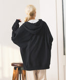 【SAVIER：サビアー】LA ロゴ刺繍 ショート丈 フルジップパーカー 【セットアップ可能】