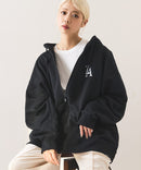 【SAVIER：サビアー】LA ロゴ刺繍 ショート丈 フルジップパーカー 【セットアップ可能】