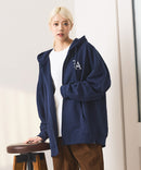 【SAVIER：サビアー】LA ロゴ刺繍 ショート丈 フルジップパーカー 【セットアップ可能】