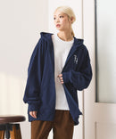 【SAVIER：サビアー】LA ロゴ刺繍 ショート丈 フルジップパーカー 【セットアップ可能】