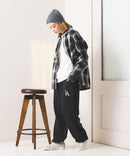 【SAVIER：サビアー】LAロゴ刺繍 スウェットパンツ【セットアップ可能】