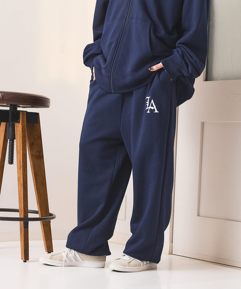 【SAVIER：サビアー】LAロゴ刺繍 スウェットパンツ【セットアップ可能】