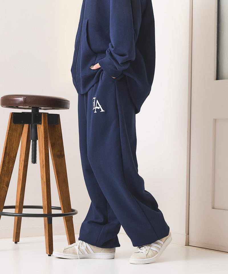 【SAVIER：サビアー】LAロゴ刺繍 スウェットパンツ【セットアップ可能】