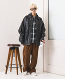 【SAVIER：サビアー】オーバーサイズ フェイクレザー A-2型 フライトブルゾン