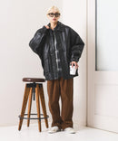 【SAVIER：サビアー】オーバーサイズ フェイクレザー A-2型 フライトブルゾン