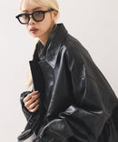 【SAVIER：サビアー】オーバーサイズ フェイクレザー A-2型 フライトブルゾン