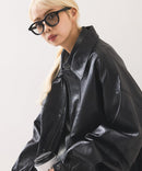 【SAVIER：サビアー】オーバーサイズ フェイクレザー A-2型 フライトブルゾン